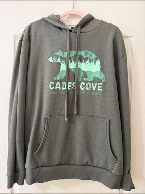 Cades Cove Olive Green Graphic Hoodie Sweatshirt - Unbranded
